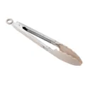 Pinze da cucina resistenti in acciaio inox con manici in PP beige per barbecue e dolci - Kaki