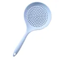 Light blue heat-resistant integrated silicone slotted spoon for kitchen strainer use - Blue