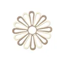 Elegant dual-color flower shaped silicone heat insulation mat for dining table protection - Petal Shape Mat / Brown and White