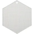 White hexagonal silicone heat insulation mat with honeycomb grid and hanging hole design - Cream