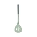 Premium heat-resistant light green food-grade silicone slotted turner with gray handle - Green Slotted Turner