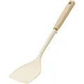 Cream-colored heat-resistant silicone spatula turner for non-stick pans kitchen cooking - Spatula / White