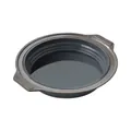 Professional round carbon steel and silicone collapsible cake baking pan with dual handles - Round / Gray