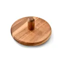 Natural wood round heat insulation mat with sturdy handle for dining table decor - Storage Wood Base / Natural Wood Color
