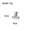Piccola clip in acciaio inox per sigillare sacchetti, dimensioni 4x4 cm, peso 11 g - Taglia S