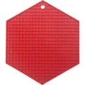 Red hexagonal silicone heat insulation mat with honeycomb pattern for dining table - Red