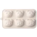 6-vaks siliconen vorm beer en panda voor babyvoeding en bakken van rijstcake - Wit