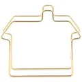 Modern minimalist gold metal wire house-shaped desktop organizer and mail sorter stand - Storage Stand / Gold