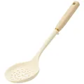Premium cream-white silicone slotted spoon with gold ring for non-stick cookware set - Slotted Spoon / White