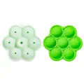 Professional 7-hole green silicone ice ball mold with basketball texture for whiskey - Grass Green