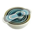 8-in-1 nesting kitchen prep bowl set with measuring cups, colander and flour sieve - Utensil Set With Box