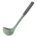 Silikon-Suppenkelle in Salbeigrün und Grau mit ergonomischem Griff und Goldakzent - Suppenlöffel / Grün