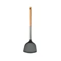 Non-stick silicone spatula with durable oak wood handle and stainless steel neck - Chinese Spatula / Dark Gray
