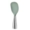 Standing silicone rice spoon with a polished stainless steel handle and non-stick head - 304 Stainless Steel Handle / Green