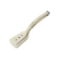 Heat-resistant silicone 2-in-1 kitchen spatula tongs for flipping fish and steak - White