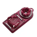 Professional 2-in-1 Japanese style egg slicer in burgundy for precise slices and petals - Petal and Slicing Style (Wine Red) / Burgundy