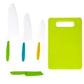 Safe children's plastic knife set with cutting board for fruit and vegetable prep - Set (Including Cutting Board)