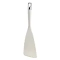 Professional white silicone non-stick cooking spatula with ergonomic handle and hanging hole - Fish Turner
