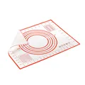 Red scale non-stick silicone baking mat with measurement markings and conversion tables - Kneading Mat