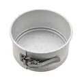 Professional non-stick carbon steel springform cake pan with speckled gray finish and latch - Disc / White