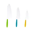 3-piece children plastic safety knife set with colorful handles for fruit and bread - Three-Piece Set