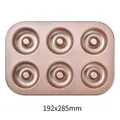 Professional rose gold 6-hole non-stick donut baking pan with dimensions 192x285mm - Donut