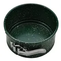 Dark green speckled non-stick springform cake pan with a durable silver metal latch - Disc / Green