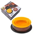 Circular hamburger meat press and patty mold set with retail packaging - Color Box / Yellow