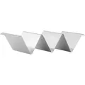 Durable W-shaped stainless steel taco holder stand for Mexican pancakes and tortillas - 3 Grids