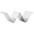 W-shaped stainless steel taco holder with three wave slots and brushed silver finish - 2 Compartments