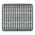 Modern grey rectangular silicone drainage mat for kitchen sinks and countertop surfaces - Rectangular Grid Style / 18.5x32.5cm / Gray