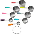 8-piece stainless steel measuring cups set with colorful silicone handles for baking - 8 Piece Measuring Cup Kit