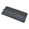 Thick rectangular non-slip silicone bar service mat for drink drainage and table protection - 46x19cm