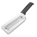 Stainless steel double-blade vegetable slicer and peeler with ergonomic black handle - Black