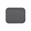 Rectangular gray silicone dish drying mat with raised ridges for countertop - 30*24cm / Dark Gray