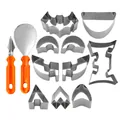 12pcs Halloween pumpkin carving kit and stainless steel cookie cutters set for DIY - 12pcs Set