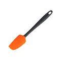Professional heat resistant orange silicone spatula with black handle for baking and cooking - Orange