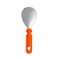 Sturdy Halloween pumpkin carving scoop tool with ergonomic orange handle and serrated edges - Small Spoon