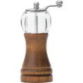 Manueller Pfeffermühle aus Holz und Acryl mit einer verstellbaren Metallkurbel - Kartonverpackung / Antik-Silber