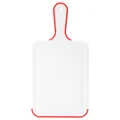 Portable white PP plastic cutting board with red non-slip edges and handle for kitchen - Cutting Board