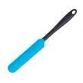 Blue silicone baking spatula scraper with black handle for cake cream and jam - Long Scraper