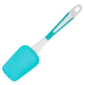 Groenblauwe siliconen bakspatel voor DIY-bakken met ergonomische wit-blauwe handgreep - Platte Schraper / Roze