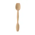 Espátula de silicona premium de doble punta para repostería con motivo floral, beige - Raspador Plano / Amarillo leche