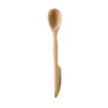 Beige silicone spatula spoon with embossed floral pattern for baking and jam preparation. - Stirring Spoon / Milk Yellow