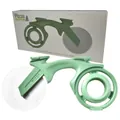 Bicycle-shaped stainless steel pizza cutter wheel in green with packaging box - Bicycle Shape / Mint Green