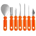 Professional 7-piece Halloween pumpkin carving tool set with ergonomic orange handles - 7-Piece Set (OPP Bag)