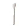 Espátula de silicona blanca con elegante relieve floral para mermelada y tartas - Raspador Angulado / Blanco