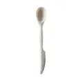 Cream beige silicone double-ended baking spatula spoon with embossed floral designs - Stirring Spoon / White