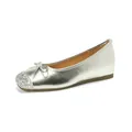 Bailarinas plateadas para mujer con punta brillante y detalle de lazo - 34 / Plateado