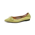 Eleganti ballerine a punta verde lime con fiocco raffinato in perfetto stile francese - 35 / Verde